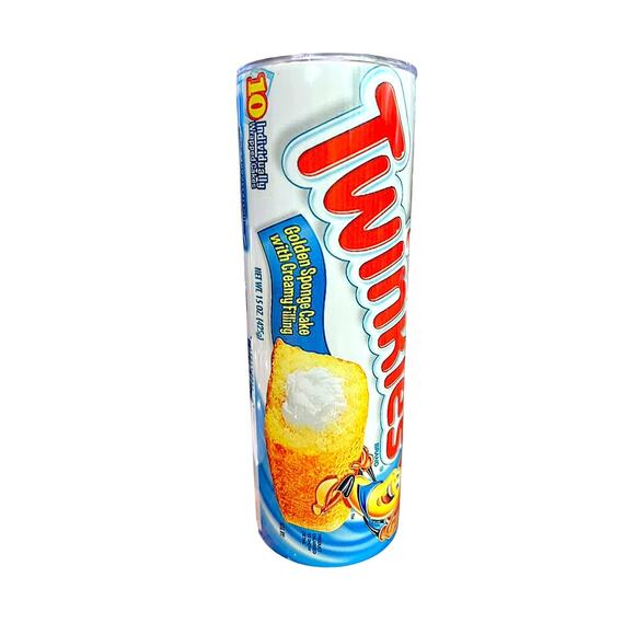 NEW 20oz Twinkie Twinkies Skinny Tumbler Stainless‎ Steel Thermos Cup w/ Straw - Picture 2 of 8